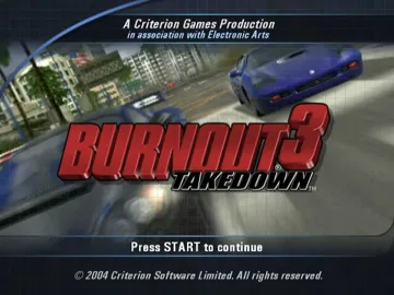 Burnout 3 Takedown (USA) screen shot title